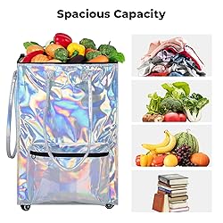 StorageWorks Grocery Cart on Wheels, Zipper Closure