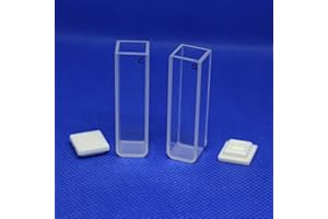 LAB4US Fluorescence Glass Cuvette (2pcs) Fluorescence Cuvettes for Spectrophotometer Cuvettes, 10mm pathlength 1cm, 3.5ml, 4 Clear Windows Fluorometer Cell Cuvette