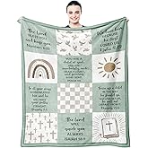 Muxuten Baptism Gifts for Girl Boys, Baptismal Gift Blanket 40"x50", Christian Present, Baptism Favors Christening Gift, Religious Bible Catholic Gift Ideas Throw Blankets