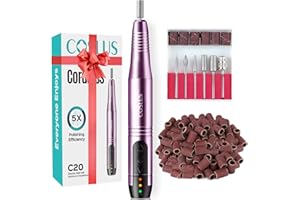 COSLUS Cordless Nail Drill Electric File: Professional for Acrylic Gel Dip Powder Nails Portable Nail Drill Machine Kit for Manicure Pedicure Nail Set with Everything Rechargeable Lightweight