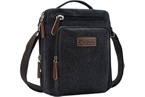 AMJ Messenger Bag for Men, Canvas Crossbody Shoulder Bags Vintage Satchel for Travel Work Business