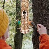 Urban Deco Antique Copper 6 Port Metal Bird Feeder with Steel Hanger view 3