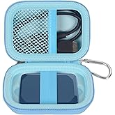 Carrying Case Compatible with Crucial X10/ X9 Pro 4TB/ 2TB/ 1TB Portable SSD, External Solid State Drive Hard Storage Holder Bag Fits for USB-C Cable (Box Only) (Blue)