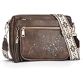 KITEVIUN Crossbody Bags for Women Trendy Leather Crossbody Purse Shoulder Handbags Butterfly Design