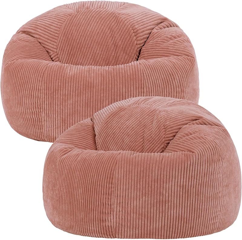 icon Kingston Cord Bean Bag Set of 2 Dawn Pink Large with Filling Included