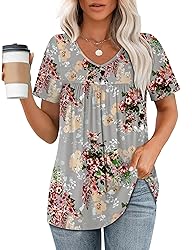 WEESO Womens Summer Tops 2025 Pleated Plus Size