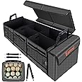 EAROND Car Trunk Organizer with Portable Leakproof Cooler Bag,Foldable Cover,Adjustable Securing Straps,Collapsible for Car,SUV,Truck and Other Vehicles(4-in-1 with Cooler)