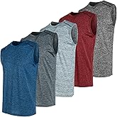 Ultra Performance 5 Pack Mens Dri Fit Sleeveless Muscle T Shirts Gym Workout Shirts for Men Pack