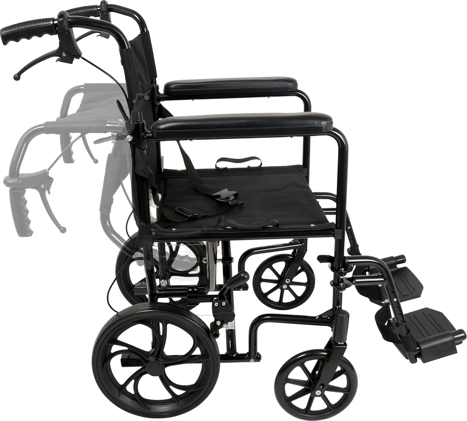 ProBasics Aluminum Transport Wheelchair With 19 Inch Seat - Foldable Wheel Chair For Transporting And Storage – 12-inch Rear Wheels For Smoother Ride, 300 LB Weight Capacity: Industrial & Scientific