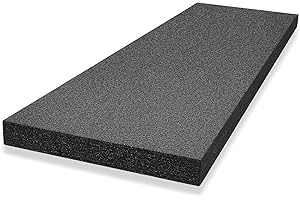 Ramede Customizable Polyethylene Foam Sheet 54 x 16 x 2 Inch Black Foam Insert Pad Cushion for Gun Packing Case, Crafts, Transport, Toolbox Storage, Organization, DIY Projects(1 Piece)