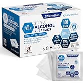 MED PRIDE Sterile Alcohol Prep Pads, Medical Grade, 2-Ply, 100-Count