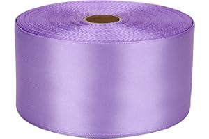 Nsilu 2 inch Light Purple Satin Ribbon 50 Yards Solid Fabric Ribbons Roll for Gift Wrapping, Satin Weddings,Flower Bouquet, Invitations,Sewing,Party Decorations, Holiday Decorating and More