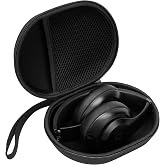 Ginsco Hard Shell Headphone Case Compatible with Skullcandy/Soundcore/Beats/Sony MDR7506/BERIBES/KVIDIO/TOZO Foldable Wireless/Wired Over-Ear Headphones, Travel Carrying Headset Case (Black)