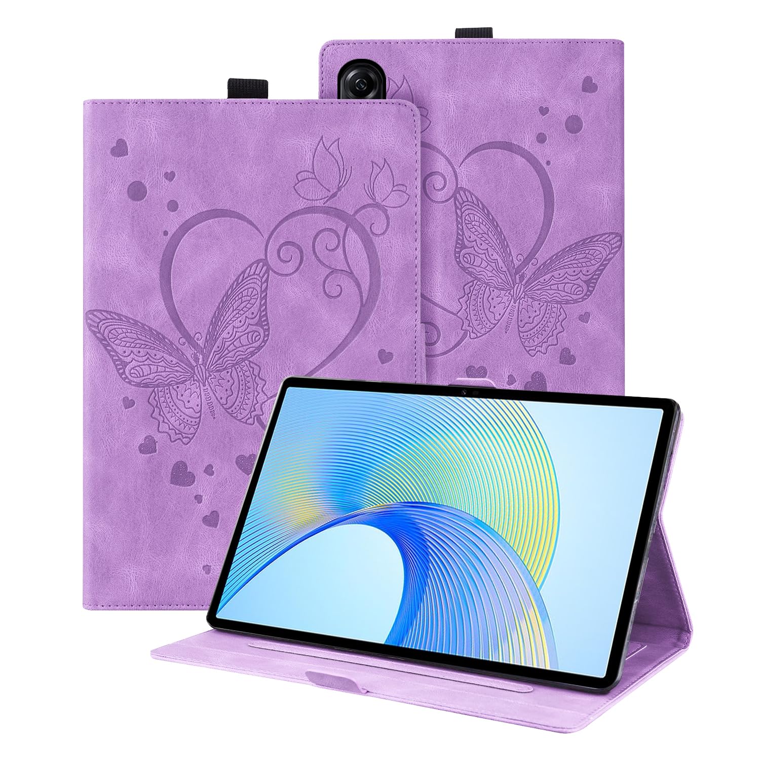 Auslbin PU Case Compatible with Honor Pad X9 / Pad X8 Pro 11.5", Butterfly Embossed Leather with Stand Function, Tablet Case suitable for Honor Pad X9/ Pad X8 Pro, Purple