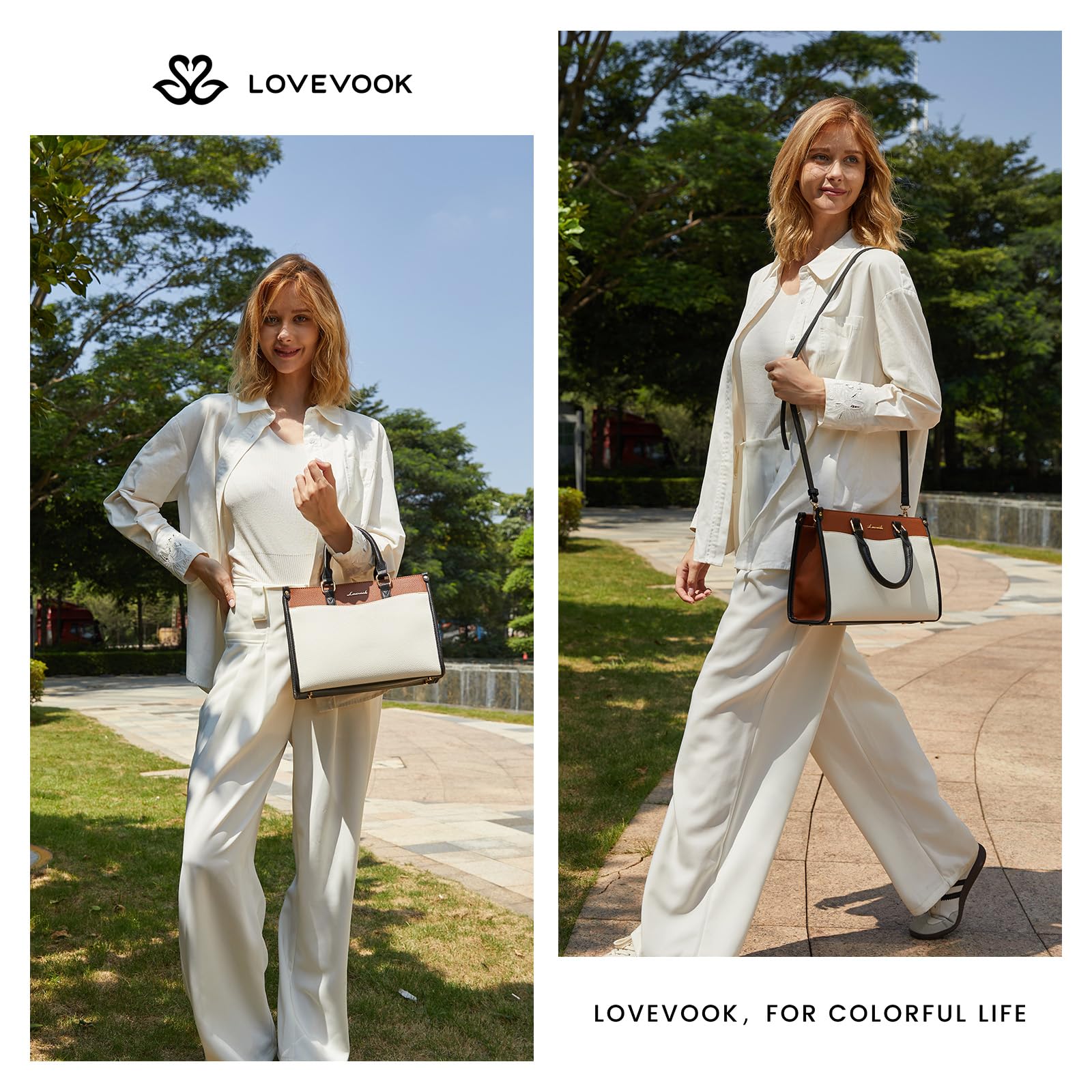 LOVEVOOK Purses and Handbags for Women,Stylish Tote Shoulder Satchel Bag PU Leather Crossbody Top Handle Bags with Zipper