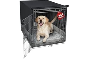 Explore Land Breathable Dog Crate Cover - 4 Sides Mesh Ventilation,Basic Pet Kennel Cover, All Sides Open, Universal Fit for 1 2 3 Doors 36 inches Wire Dog Crate (Black)