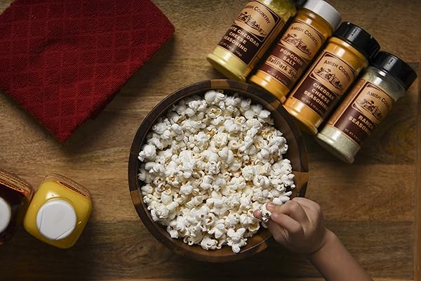 AMISH COUNTRY POPCORN | OLD FASHIONED MICROWAVE POPCORN | 10 BAGS LADYFINGER BUTTER | NON-GMO, GLUTEN FREE, MICROWAVEABLE AND KOSHER (10 BAGS)