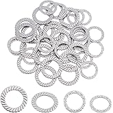UNICRAFTALE 40pcs 2 Sizes 304 Stainless Steel Connecting Rings with Uneven Pattern Metal Ring with Color Stainless Steel Laser Cutting Connecting Rings Metal Loose Ring for Jewelry Making 15/18mm Long