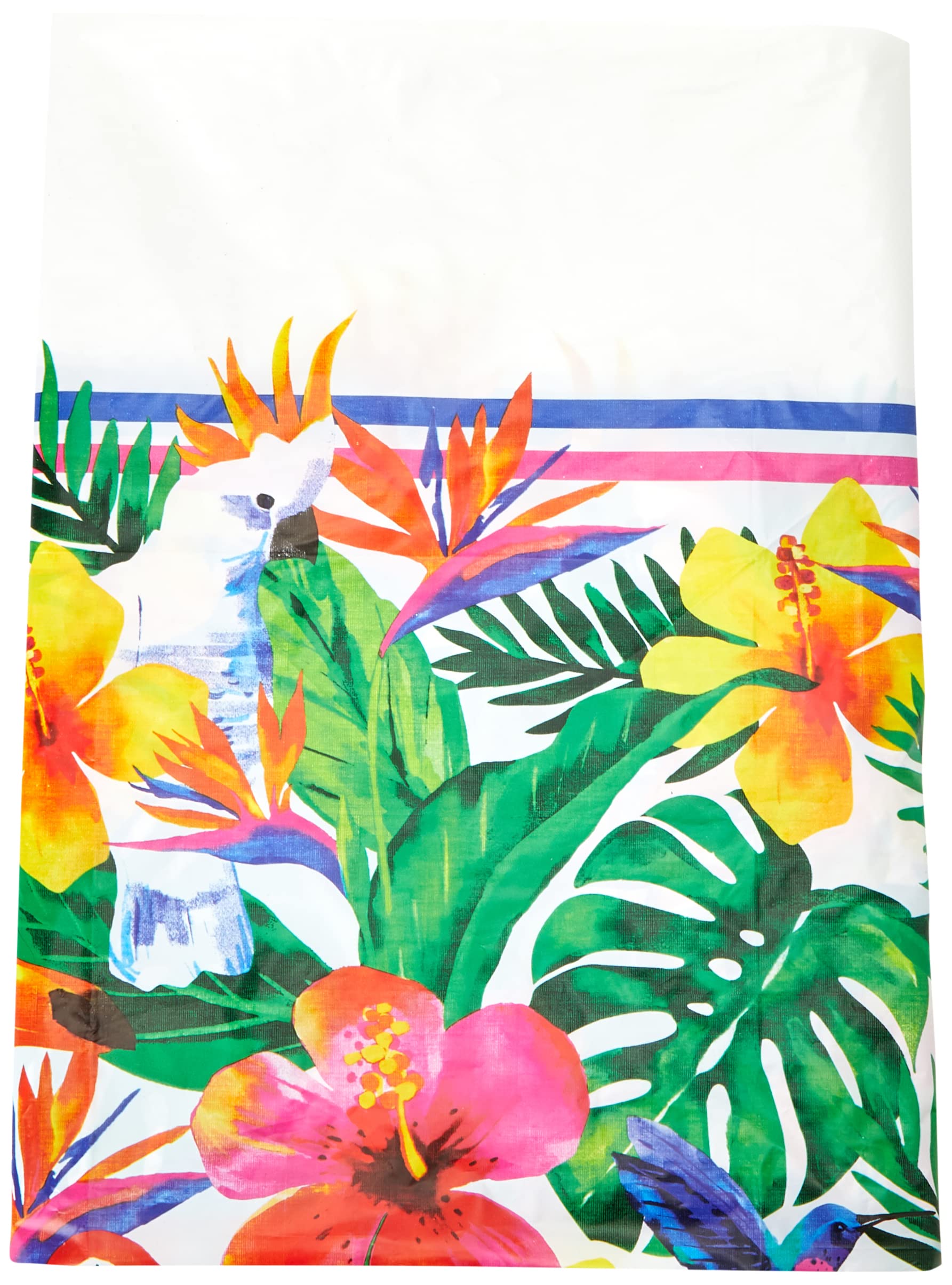 Palm Tropical Luau Rectangular Plastic Table Cover(137cm x 213cm) - Vibrant, Spacious & Colorful Party Essential - Perfect for Outdoor Parties & Hawaiin Themes - 1 Pc