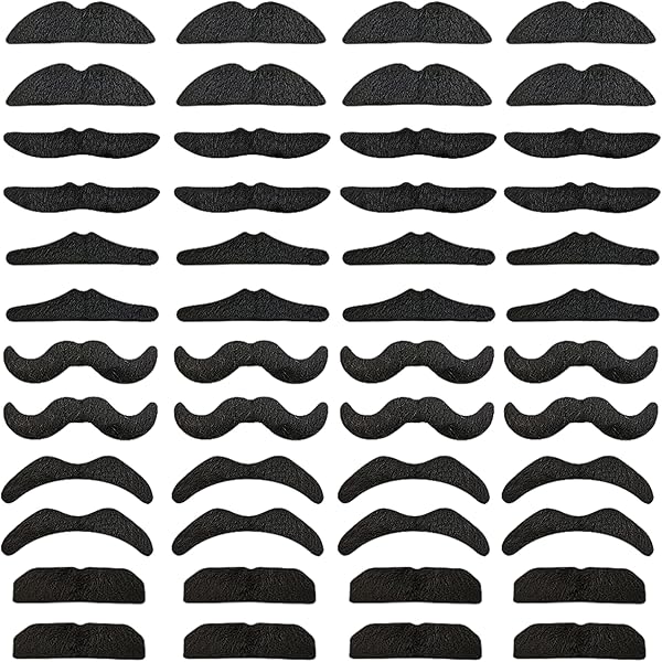 Baffi Finti Uomo - Set 6 Pezzi Autoadesivi Per Costumi E Travestimenti