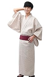 Edoten Men's Kimono Japan Shijira Weaving Yukata