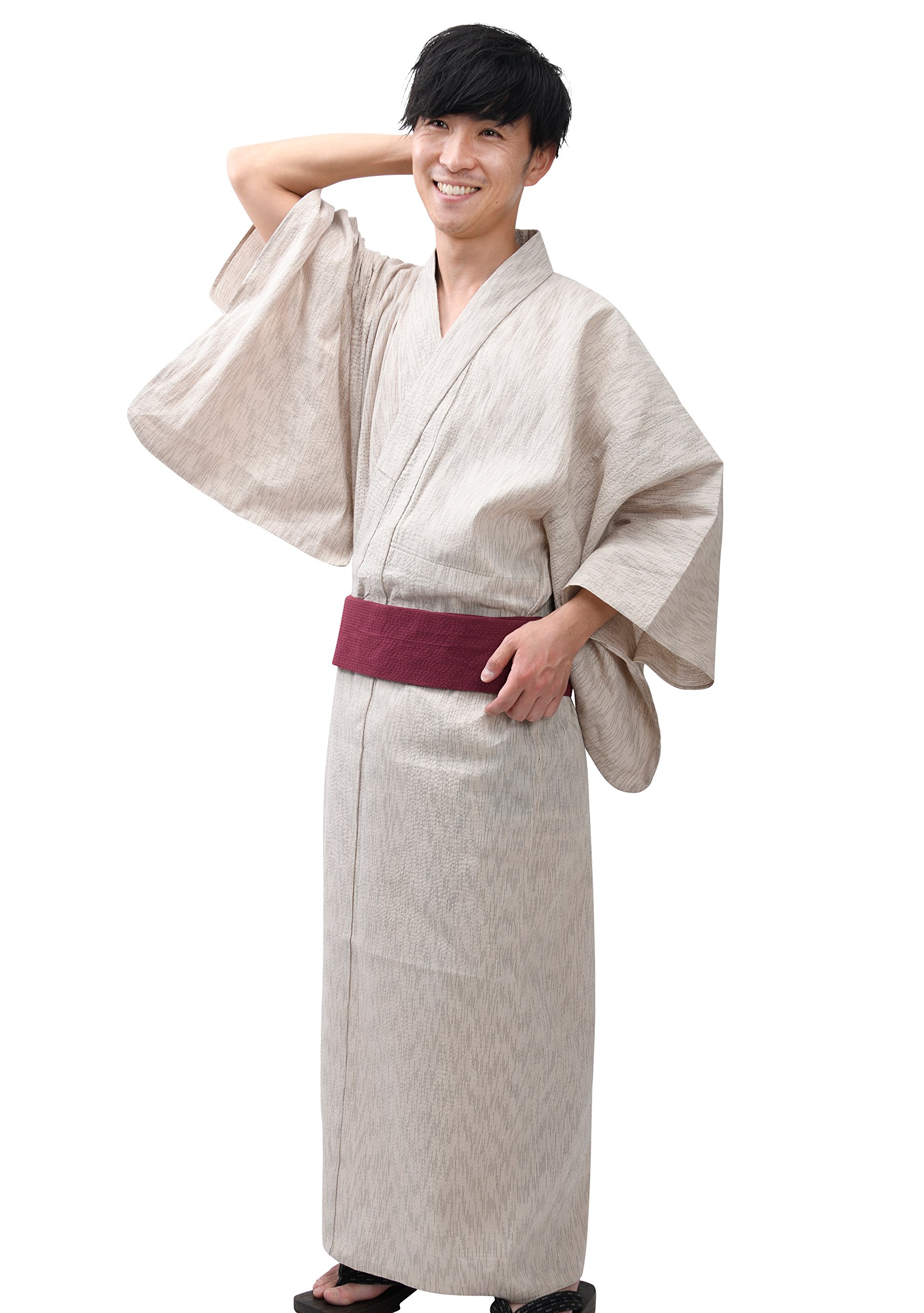Edoten Men's Kimono Japan Shijira Weaving Yukata