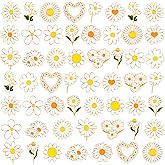 Tondiamo 54 Pieces Enamel Pins Set Wildflower Enamel Pins Daisy Award Pin for Nurses Flower Brooches for Backpacks Bags Hats Clothes Spring Wildflower Birthday Nurse Day Party Favor