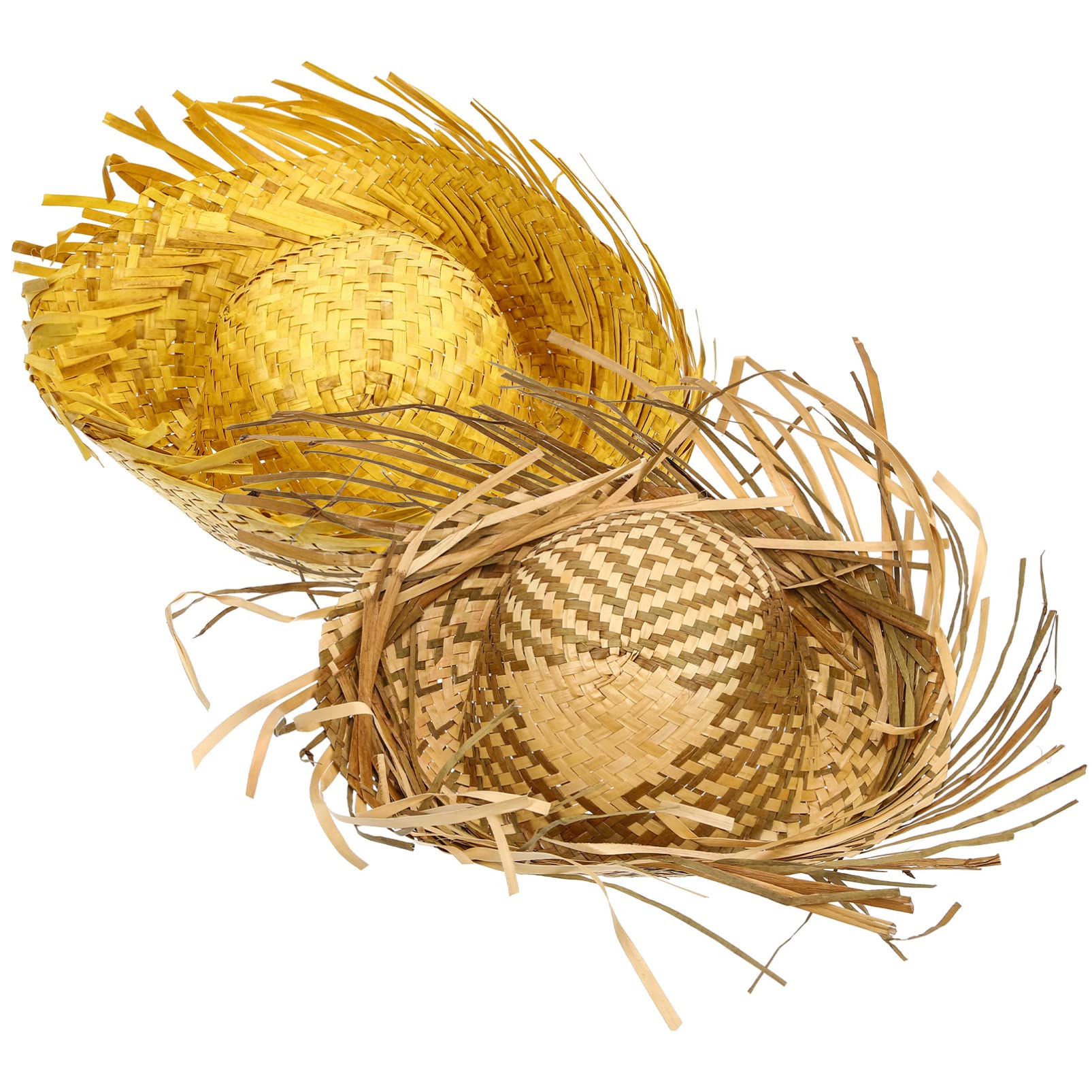 jojofuny 2pcs Funny Party Hats Beachcomber Straw Hat Sombrero Party Hat Mexico Straw Hats Hawaiian Luau Hat Easter Costume Hat Mexican Fiesta Costume Props