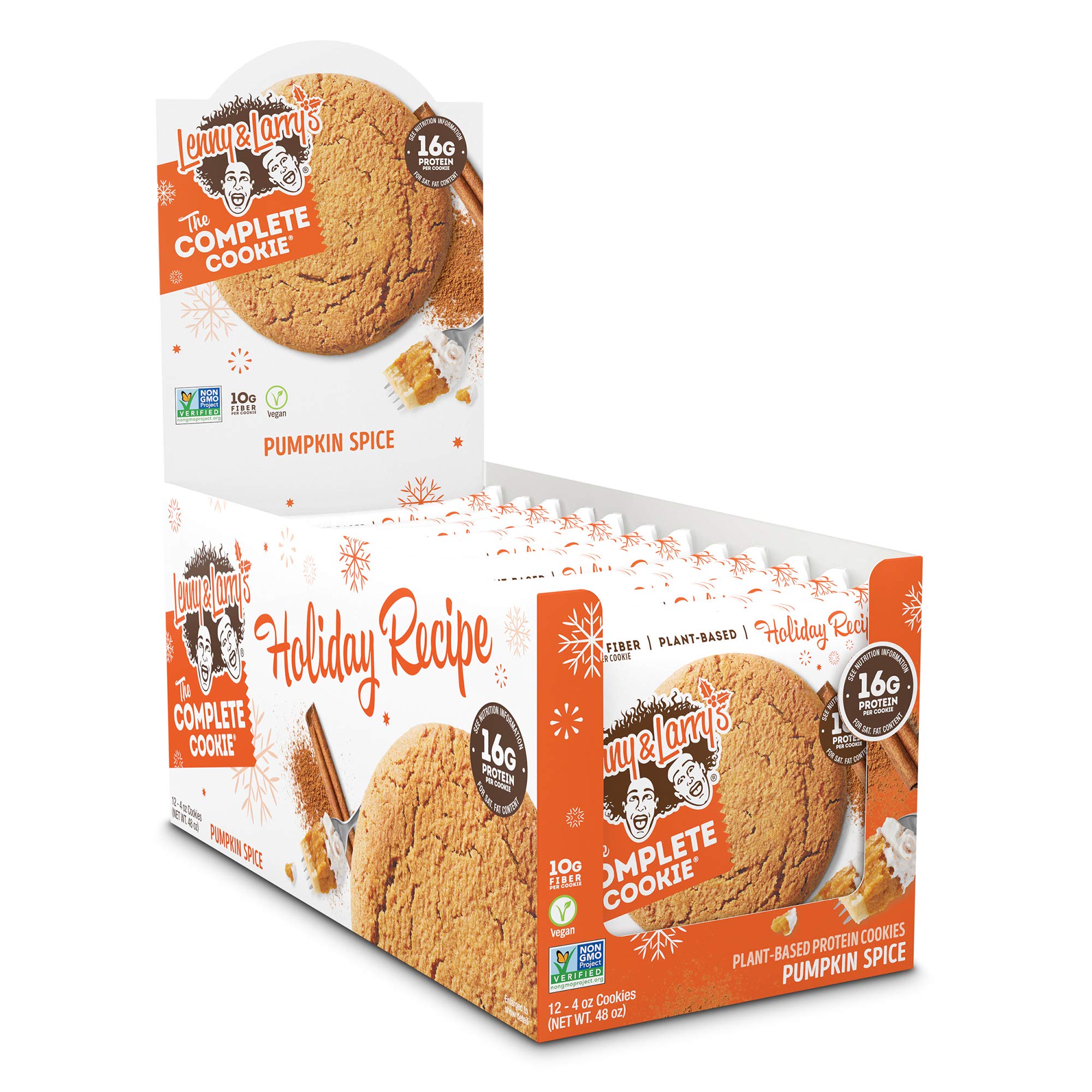 Lenny & Larry's The Complete Cookie, Pumpkin Spice, Soft Baked, 16g Plant Protein, Vegan, Non-GMO 4 Ounce Cookie (Pack of 12)
