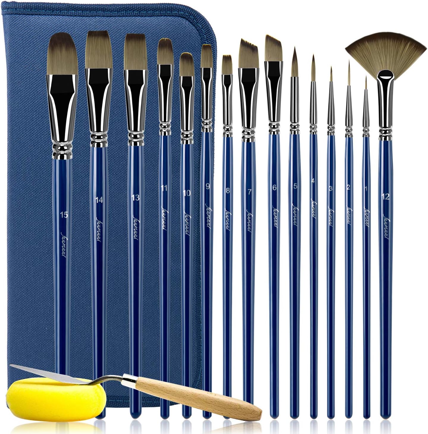 Watercolor Paint Brush Set 15 Different Sizes Professional Artist