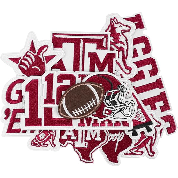 2 Vintage Texas A&M Aggies Embroidered Iron-On Patches - 3x3 Inches - Lot Of 2-996142