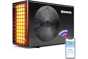 VARMINPOOL 40000BTU Pool Heat Pump for 13,000 Gals In and Above Ground Pool, Pro Flow Electric Pool Heater, Control via APP, Smart Inverter, Titanium Heat Exchanger, 240V