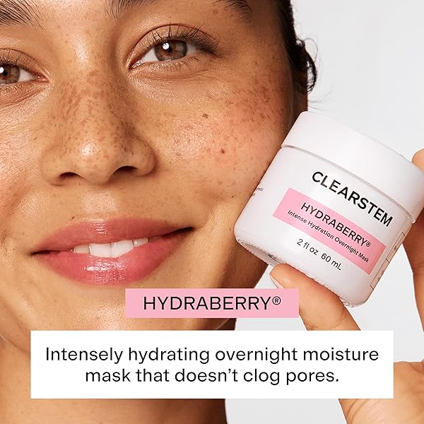CLEARSTEM HYDRABERRY HYDRATING FACE MASK FOR WOMEN – NIGHT MASK FOR SLEEPING FOR WOMEN WITH CERAMIDES, ARNICA & MAGNESIUM PCA – OVERNIGHT MASK FOR EVENING HYDRATION TO NOURISH & PROTECT SKIN BARRIER