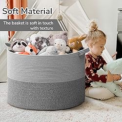 INDRESSME 115L Extra Large Blanket Basket, Cotton