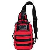 LINE2design First Aid Sling Backpack - Tactical EMS & Outdoor Rescue Bag - Red