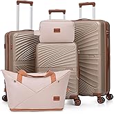 Eeeza Luggage Sets 5 Piece, Suitcases with Wheels, ABS Hard Case Luggage with TSA Lock Spinner Wheels, Carry On Luggage Set (20/24/28 inch)