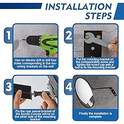 Maitys 2 Pcs Convex Mirror Acrylic Safety Security