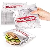 Suwimut 150 Pack Burger Wrappers, Insulated Aluminum Foil Paper Hamburger Sleeves, Grease Proof Sandwich Bags Disposable Take