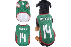 SURUIDA Pet Dog Mexico Jersey Breathable Dog Sports Costume -Football Sportswear Pet Clothes S