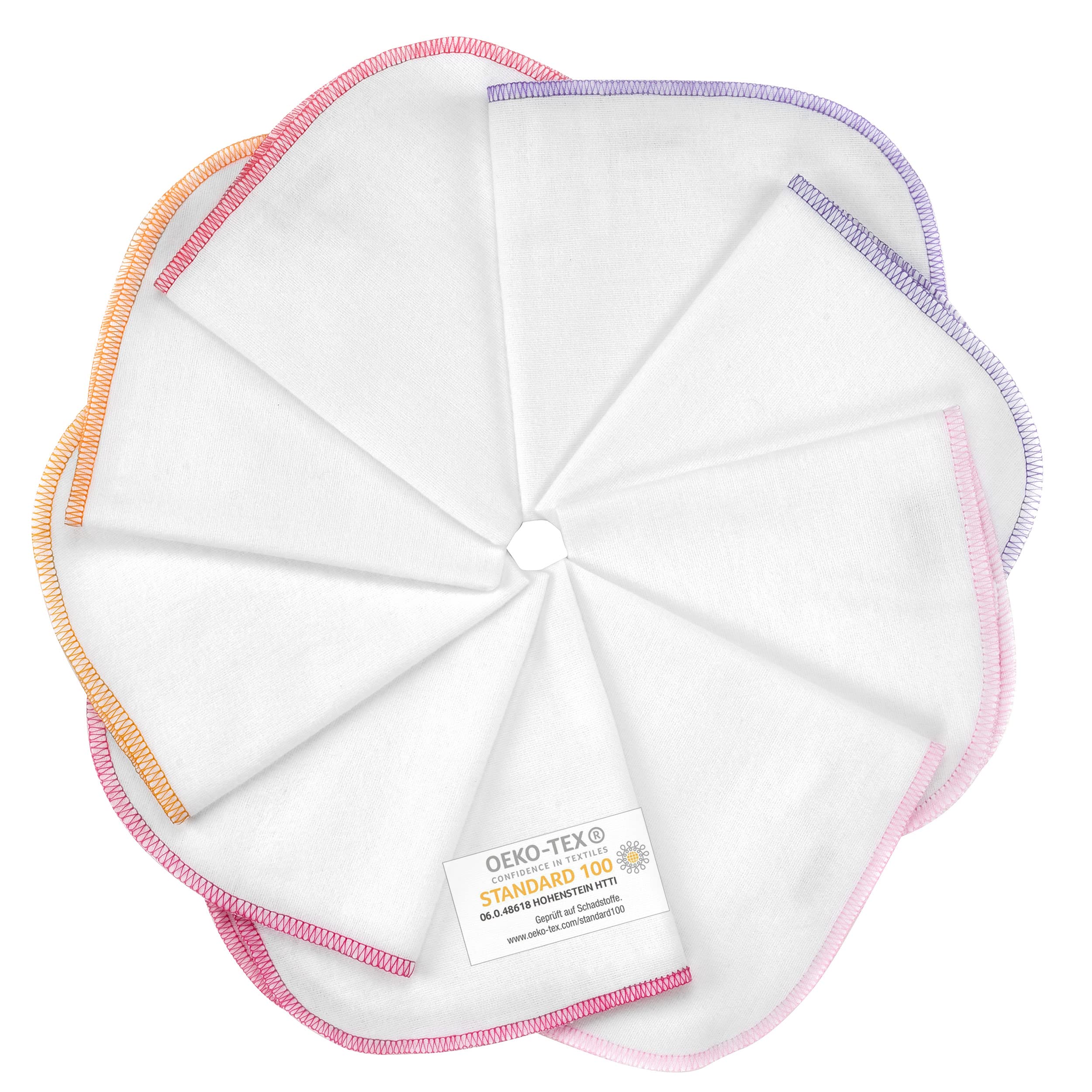 MAKIAN 9x Baby Washcloth with Practical Hanging Loop 30x30 cm - Reusable Wash Cloths 100% Cotton (Pink/Purple)