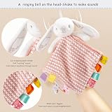 EAQ Baby Comforters with Taggies and Bell 38x38cm Rabbit Pink view 2