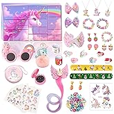 Advent Calendar for Girls with 24 Jewelry Gifts, Christmas Countdown Calendar, Hair Accessories, Bracelets, Ring, Clips, Stickers, Coin Purse