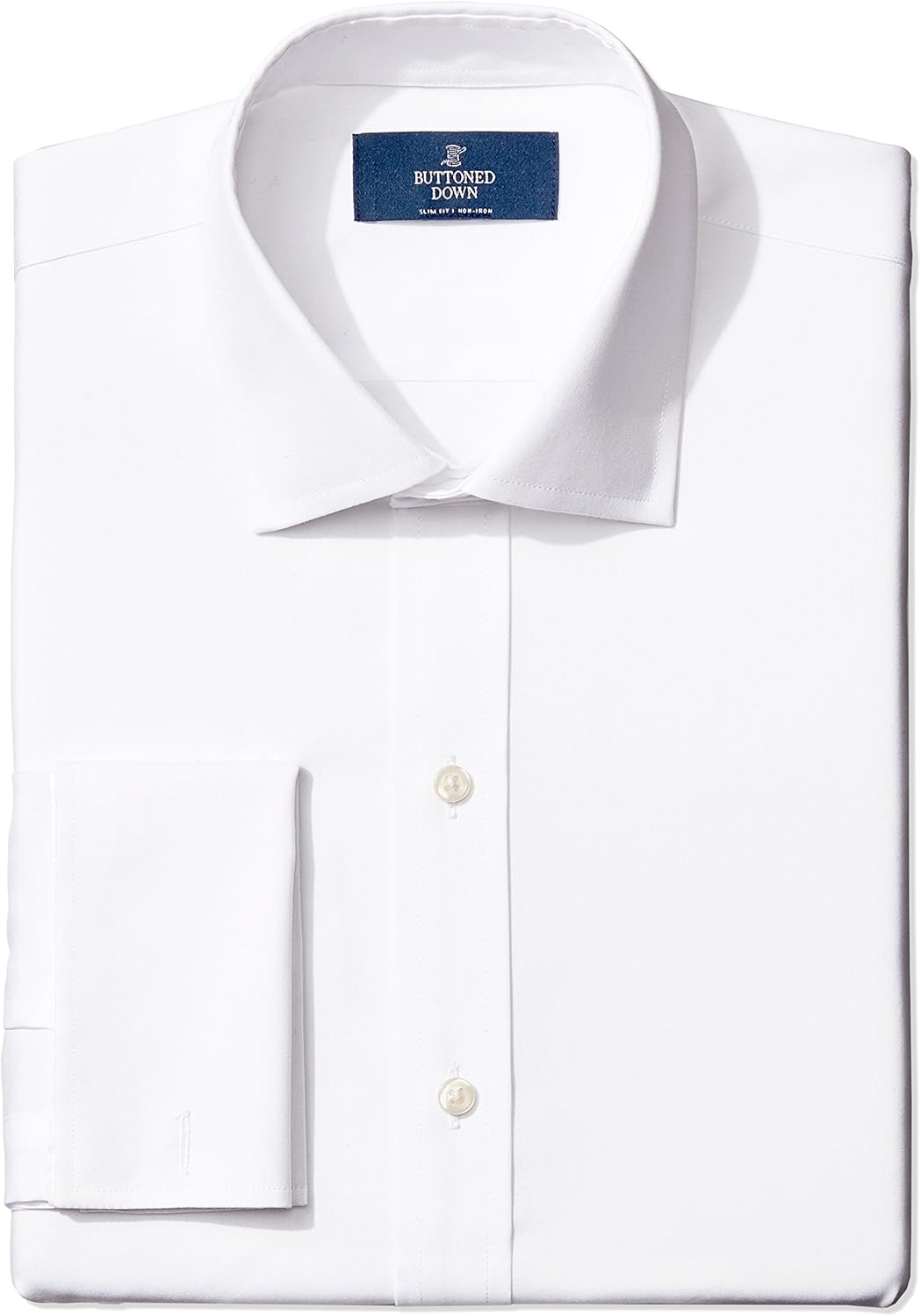  Brand - BUTTONED DOWN Men's Slim Fit French Cuff Dress Shirt, Supima Cotton Non-Iron, Spread-Collar: Clothing