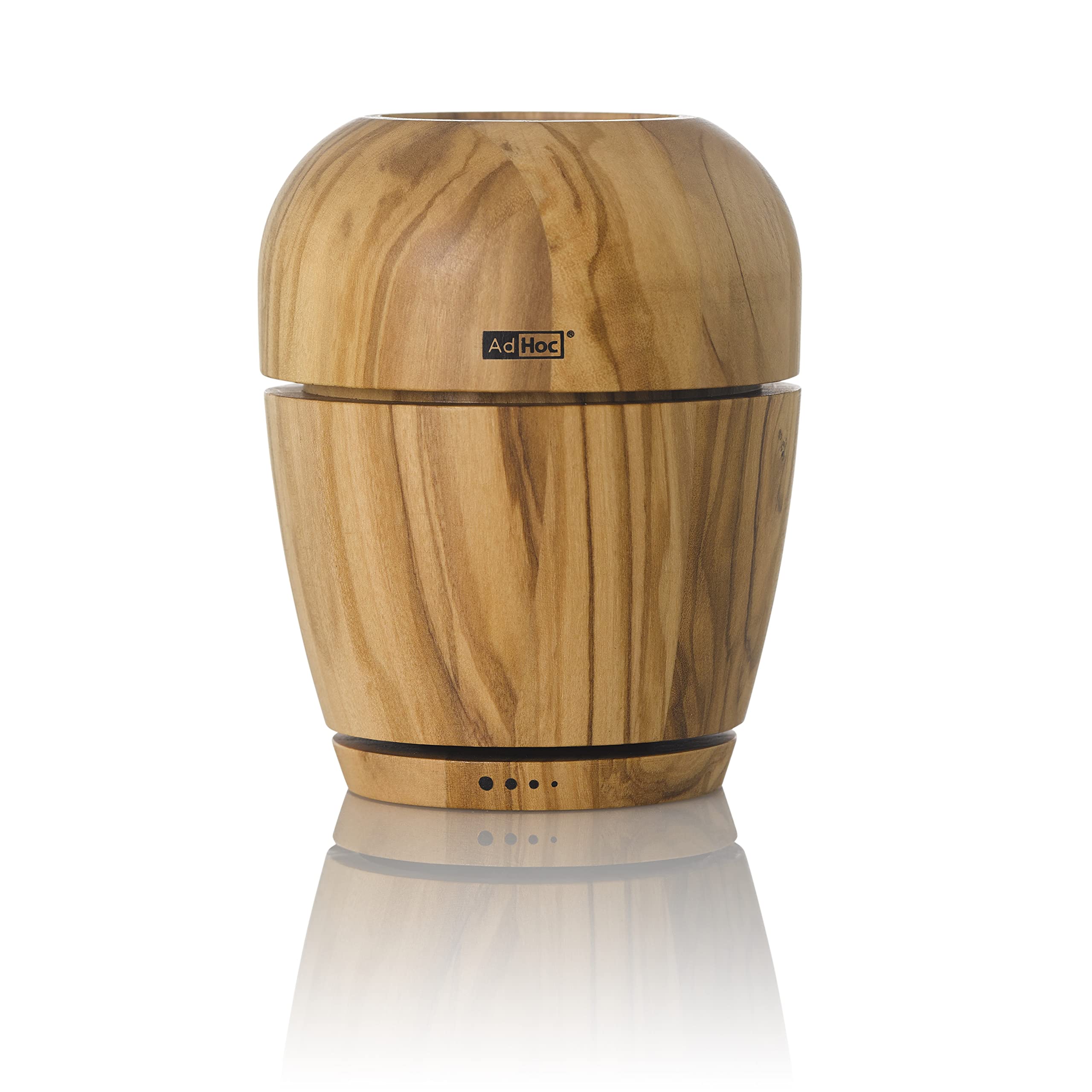AdHoc MP602 WISH Salt or Pepper Mill | Olive Wood/Glass | CeraCut Ceramic Grinder, Adjustable Grind Setting, Ergonomic | (H)95mm x (D)75mm | Natural Wood | Includes 1 x Mill