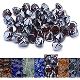 GasSaf 10-Pound 1 inch Diamonds Fire Glass for Gas or Propane Fire Pit Fireplace & Landscaping (Light Amber Luster)