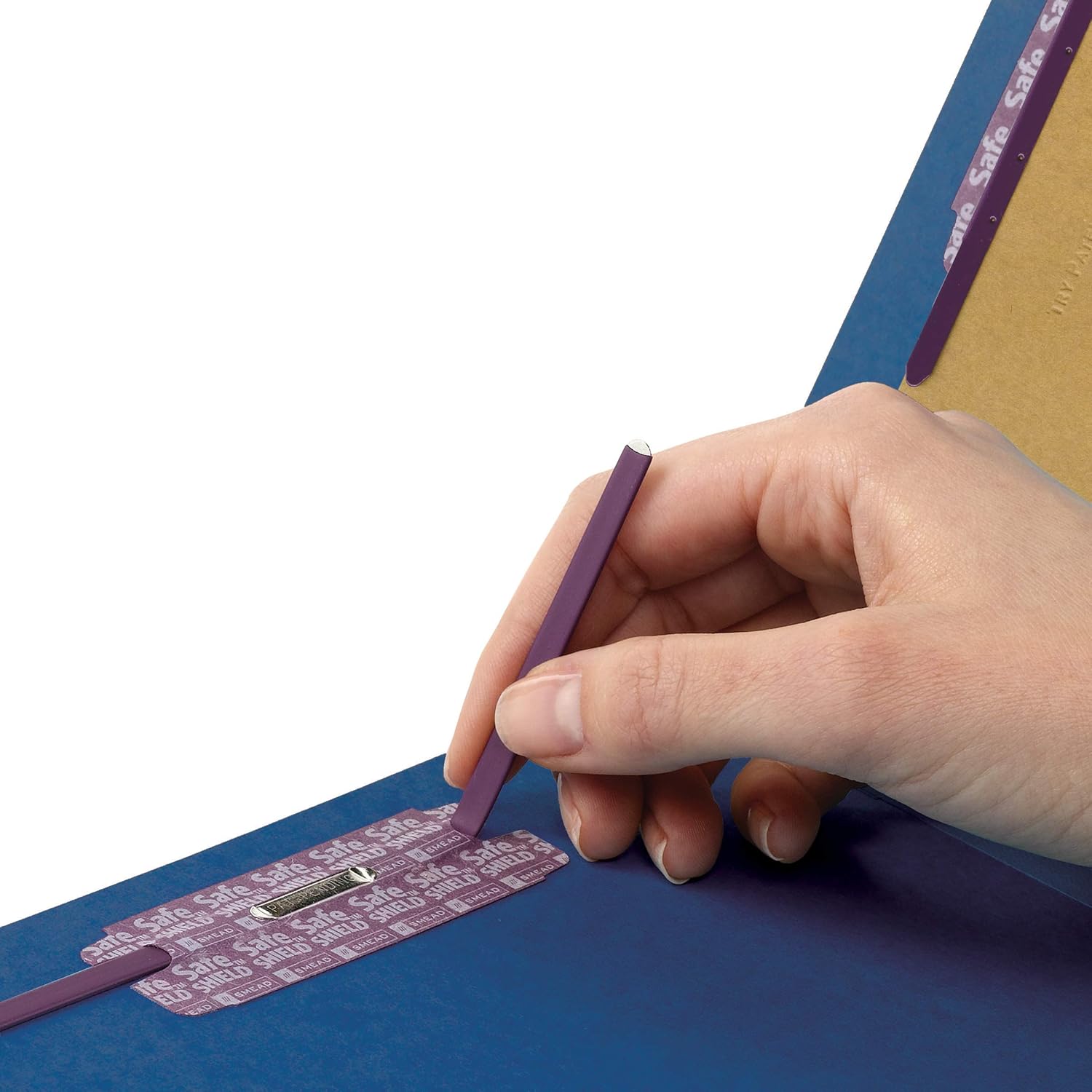 Smead PressGuard Classification File Folder with SafeSHIELD Fasteners, 2 Dividers, 2" Expansion, Letter Size, Dark Blue, 10 per Box (14200) : Colored File Folders : Office Products