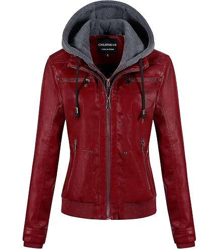 Jild Real Leather Jacket Women with Removable Leather Hood - Slim