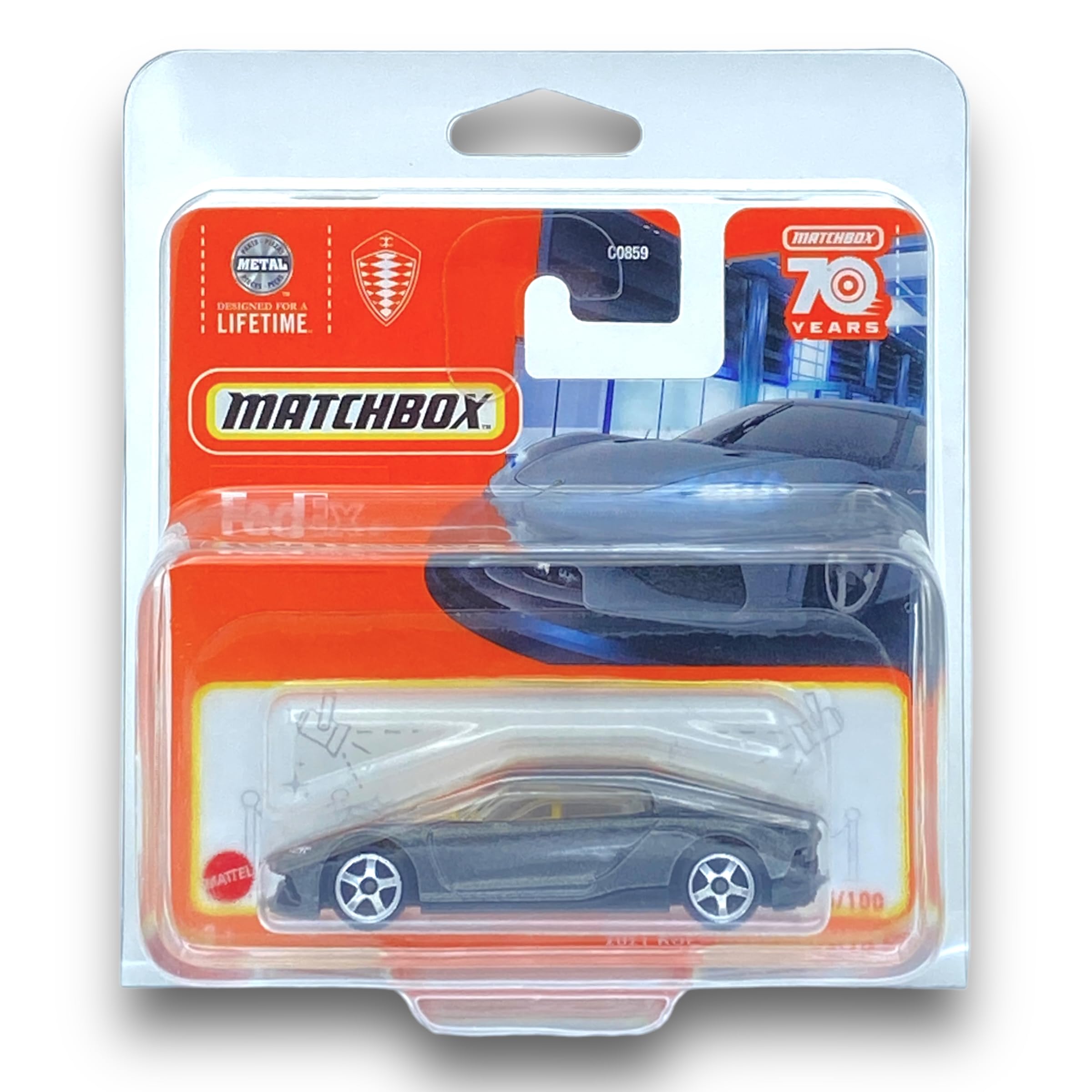 Matchbox 2021 Koenigsegg Gemera (Silver) - Koenigsegg 2023-45/100 (Short Card) - COMES IN A KLAS CAR KEEPER SHORT CARD PROTECTOR CASE - HLC62