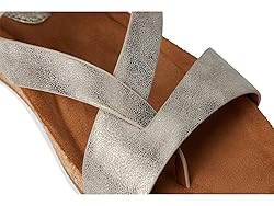 Eurosoft Women's Gianetta Flat Sandal, Silver/Gold, 7