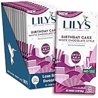 Birthday Cake White Chocolate Bar By Lily's Sweets | Stevia Sweetened, No Added Sugar, Low-Carb, Keto Friendly | Fair…